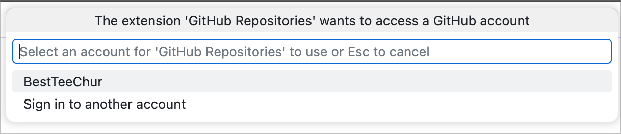 pop up asking user to pick the account to log in to